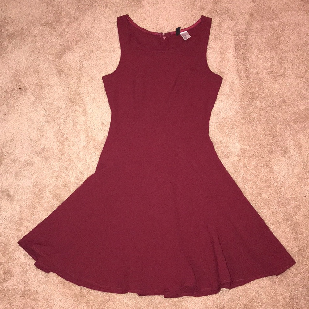 A burgundy dress